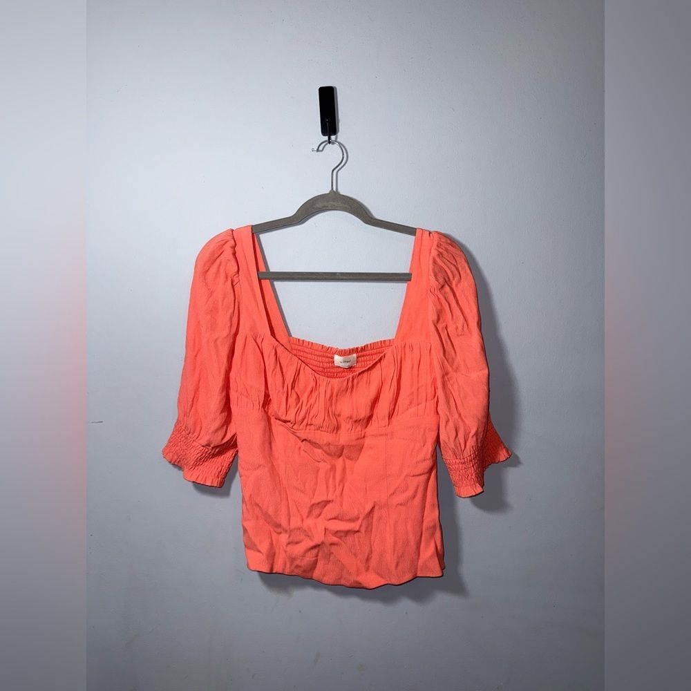 Aritzia Wilfred Pandora Blouse in Coral size Large EUC